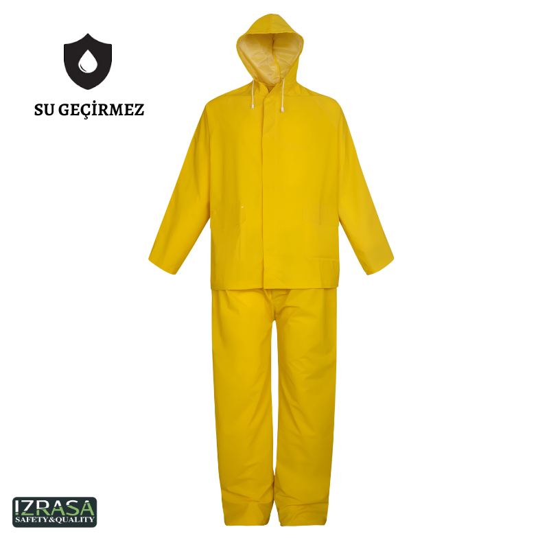 IZRASA NM09 PVC Astarlı Takım Yağmurluk - Sarı