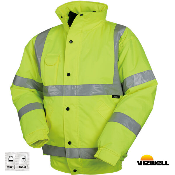 Vizwell VWJK04 300 D Oxford Reflektörlü Bomber Mont - Sarı M