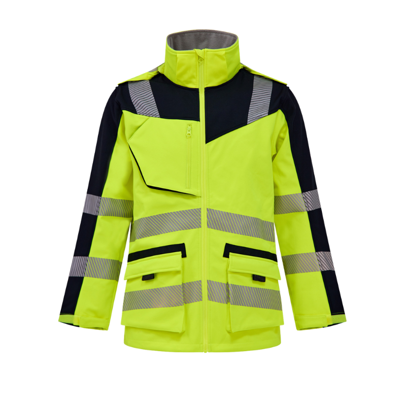 IZRASA NT80 Softshell Kırçıllı Reflektörlü Parka - Turuncu/Lacivert M