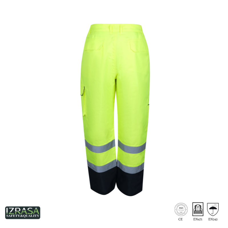 IZRASA NT187 300 D Oxford İçi Kapitoneli Reflektörlü Neon Pantolon - Sarı-Gri L